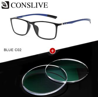 7G Carbon Fiber Brillen Frame Voor Mannen Bijziendheid Verziendheid Leesbril Licht Optische Glazen T1316 C02 met Lenses
