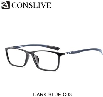 7G Carbon Fiber Brillen Frame Voor Mannen Bijziendheid Verziendheid Leesbril Licht Optische Glazen T1316 C03 diep blauw