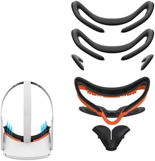 7in1 Veerkrachtig Vr Facial Bracket & Anti-Lekkage Licht Pu Leer Foam Gezicht Cover Pad Comfort Accessoires Voor Oculus quest 2 Vr