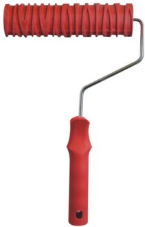 7Inch Graan Patroon Handvat Verf Rubber Roller Thuis Kantoor Winkel Muur Verf Tool Diy Reliëf Verf Roller Home Decor accessoires