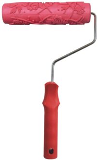 7Inch Graan Patroon Handvat Verf Rubber Roller Thuis Kantoor Winkel Muur Verf Tool Diy Reliëf Verf Roller Home Decor accessoires