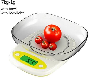 7Kg/3Kg 0.1/1G Keuken Schaal Hoge Precisie Mini Lcd Digitale Display Schaal Gram Wegen sieraden Voedsel Meet Schaal Met Kom 7kg-1g bowl licht