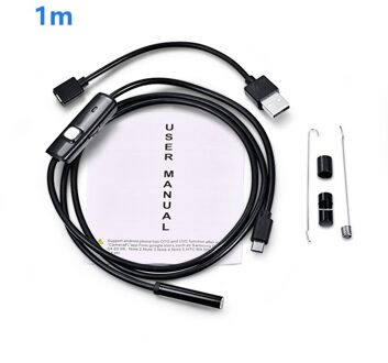 7Mm Endoscoop Camera Flexibele IP67 Waterdichte Micro Usb Inspectie Borescope Camera Voor Pc Notebook 6Leds Verstelbare 1