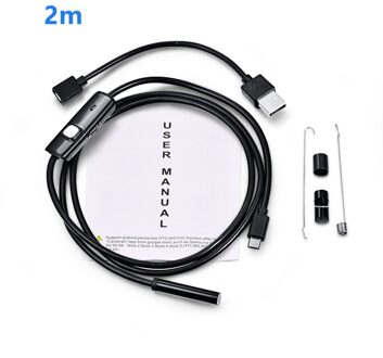 7Mm Endoscoop Camera Flexibele IP67 Waterdichte Micro Usb Inspectie Borescope Camera Voor Pc Notebook 6Leds Verstelbare 3