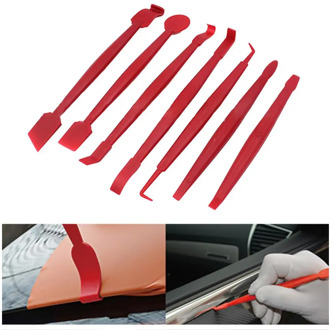 7pc Auto Styling Vinyl Carbon Fiber Window Ice Remover Cleaning Wash Car Scraper With Felt Squeegee Tool Film Wrapping Dropshipp