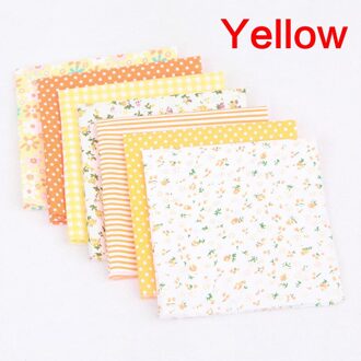 7Pcs 25*25Cm Diverse Bloemen Bedrukte Vierkante Katoenen Doek Naaien Quilten Stof Voor Patchwork Handwerken Diy Handgemaakte materiaal geel