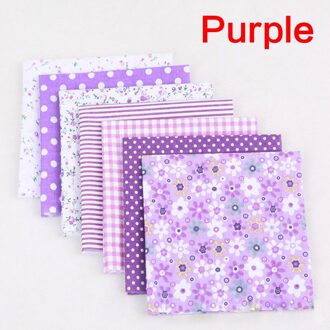 7Pcs 25*25Cm Diverse Bloemen Bedrukte Vierkante Katoenen Doek Naaien Quilten Stof Voor Patchwork Handwerken Diy Handgemaakte materiaal Paars