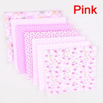 7Pcs 25*25Cm Diverse Bloemen Bedrukte Vierkante Katoenen Doek Naaien Quilten Stof Voor Patchwork Handwerken Diy Handgemaakte materiaal roze