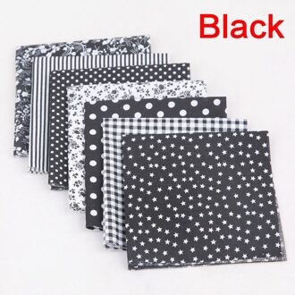 7Pcs 25*25Cm Diverse Bloemen Bedrukte Vierkante Katoenen Doek Naaien Quilten Stof Voor Patchwork Handwerken Diy Handgemaakte materiaal zwart