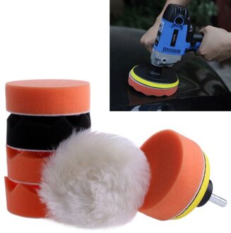 7Pcs 3 ''Buffing Pad Auto Polijsten Wiel Kit Buffer + M14 Boor Adapter
