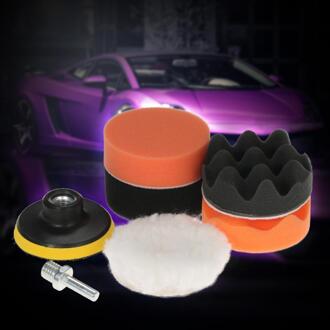 7Pcs 3 Inch Auto Voertuig Polijsten Waxen Pad Buffing Spons M14 Schacht Tool Set