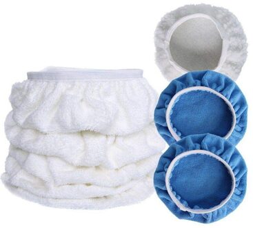 7Pcs Auto Polijstmachine Pad Motorkap Polijsten Motorkap Polijsten Kap Set Buffing Pad Cover Voor 220Mm-250Mm(9-10 Inch) autolak Zorg Wax