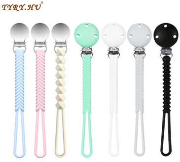 7Pcs Baby Silicone Pacifier Clip For Kids Anti-lost Chain Holder Infant Baby Molar Teether Pacifier Chain