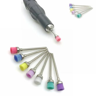 7pcs Dental Nail Art Drill Bit Cleaning Brush dental colorful bowl polisher brush Manicure Accessories brush Tools
