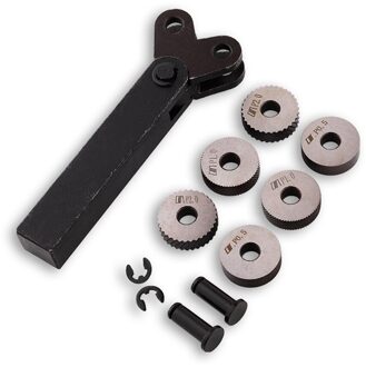 7Pcs Dual Wiel Opruwen Lineaire Knurl Hss Apparatuur Draaibank Cutter Levert Embossing Pitch Binnenste Gat Diagonaal Wiel Opruwen