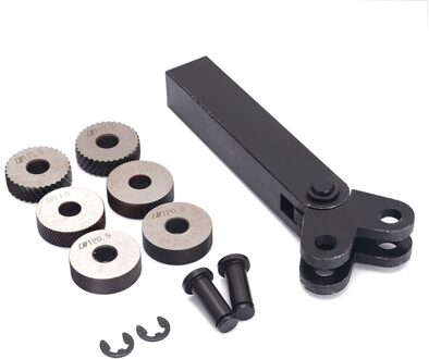7Pcs Dual Wiel Opruwen Wiel Opruwen Set Handgereedschap Reticulated Hss Diagonaal Draaibank Cutter Levert Embossing Lineaire Knurl