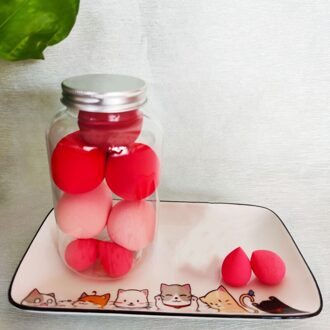 7Pcs/Fles Schoonheid Ei Zachte Paddestoel Hoofd Puff Spons Beauty Foundation Powder Puff Cosmetische Make Up Ei 7stk E