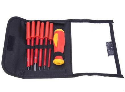 7Pcs Geïsoleerde Schroevendraaier Set 1000V Elektricien Dedicated Ingelaste Phillips Hoogspanning Slip Schroevendraaier Repair Hand Tool