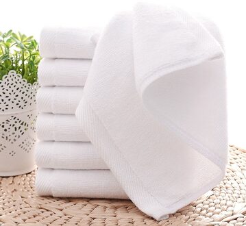 7Pcs Handdoeken Katoen Wit Superieure Hotel Zacht Gezicht Handdoeken 30X30cm