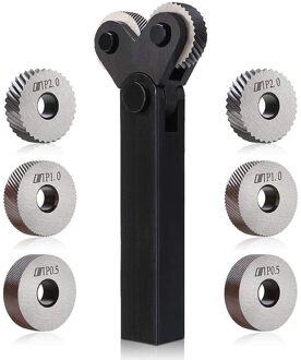 7Pcs Opruwen Tool 0.5/1/2Mm Diagonaal Dual Wiel Lineaire Knurl Set Stalen Draaibank Cutter Wiel opruwen Gereedschaphouder Kookplaat Set Mooie