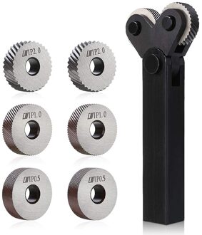 7Pcs Opruwen Tool 0.5/1/2Mm Diagonaal Dual Wiel Lineaire Knurl Set Stalen Draaibank Cutter Wiel opruwen Tool Set Opruwen In Draaibank