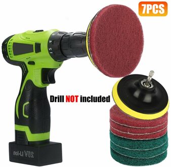 7Pcs Power Scrubber Borstel Set Voor Badkamer Boor Scrubber Borstel Scrub Bad Schoon Voor Cleaning Draadloze Boor Attachment Kit