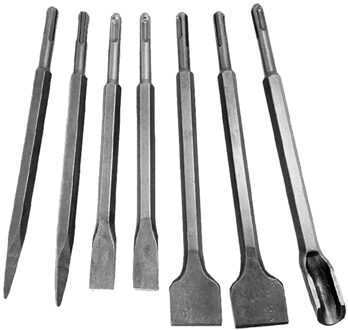 7Pcs Sds Plus Beitel Set Punt Groove Guts Platte Beitels Elektrische Hamer Beitel Beton/Baksteen/Muur/tegel Steken Boren