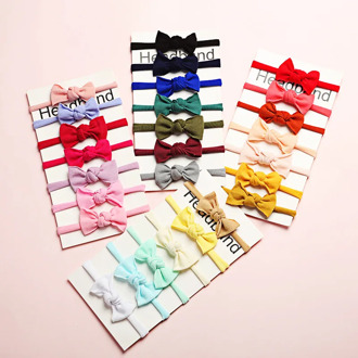 7pcs/set baby girl headband Infant hair accessories cloth Tie bows Headwear tiara Gift Toddlers bandage Nylon newborn headwrap