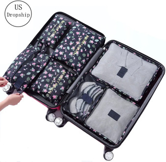 7Pcs/set luggage Travel bag Suitcase Clothes Storage Bag Cosmetics packing cube organizer Baggage travel luggage bag accessories