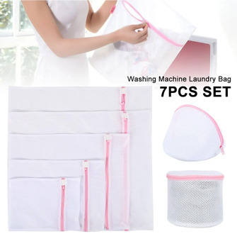 7PCS/Set Mesh Laundry Bag Polyester Laundry Wash Bags Fine Net Laundry Basket Laundry Bags for Washing Machines Mesh Bra Bag
