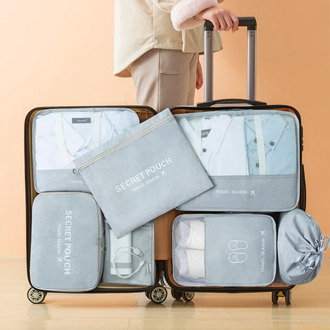 7Pcs/set Packing Cube Travel Bag Portable Large Capacity Clothing Shoe Cosmetics Sorting Organizer Pouch Women Luggage Accessory