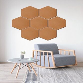 7Pcs Stickers Foto Achtergrond Kurk Boord Muur Bericht Kantoor Multifunctionele Zelfklevende Bulletin Thuis Hout Frame Hexagon