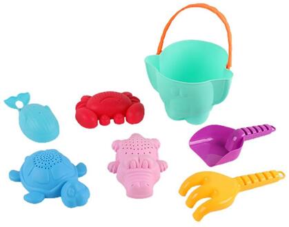 7Pcs Strand Gereedschap Set Zand Spelen Speelgoed Voor Kids Fun Water Beach Seaside Gereedschap Kind Zandloper Schop Tool