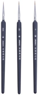 7Pcs Wolf Borstels Set Voor Detail Art Schilderen Dunne Haak Lijn Pen Acryl Aquarel Olie Gouache Tekening Art pen 3Pcs A2 000 00 0