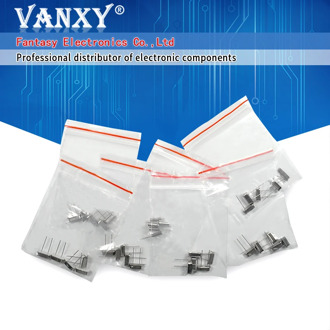 7values*5pcs=35pcs 32.768Khz 6Mhz 8Mhz 11.0592Mhz 12Mhz 16Mhz 20Mhz Crystal Oscillator HC-49S kit
