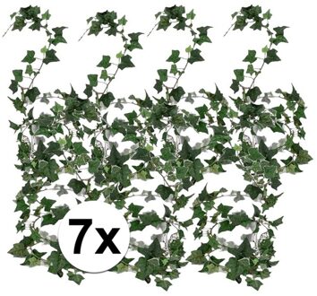 7x Groene klimop slinger plant Hedera Helix 180 cm - Kunstplanten/nepplanten - Woondecoraties