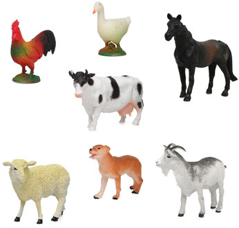 7x Plastic boerderij dieren speelgoed figuren 9 cm - kinderen