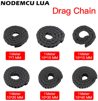7X15Mm 7*15Mm 7X7 10X20 30 40 Mm L1000mm Kabel Slepen Keten Wire carrier Met End Connectoren Voor Cnc Router Machine Tools 10 X 30