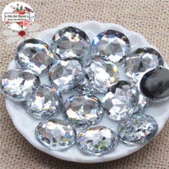 8/10/12/14/16/20mm clear Acryl rhinestones Ronde Facetten plaksteen cabochon steentjes decoratie DIY craft 16mm 50stk