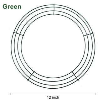 8/10/12/14Inch Draad Krans Frame Draad Krans Maken Ringen Groen Voor Jaar Valentines groen-12duim