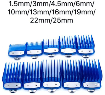 8/10Pcs Barber Shop Styling Guide Comb Set Transparent Hair Clipper Limit Comb 1.5/3/4.5/6/10/13/16/19/22/25MM Sets