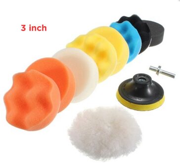 8-11pcs Buffing Sponge Pad Set 3/5 Inch Car Polishing Pad Kit Auto Buffing Waxing with M14 Drill Adaptor For Car Cleaning Tools Rood