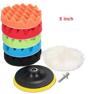 8-11pcs Buffing Sponge Pad Set 3/5 Inch Car Polishing Pad Kit Auto Buffing Waxing with M14 Drill Adaptor For Car Cleaning Tools Roze