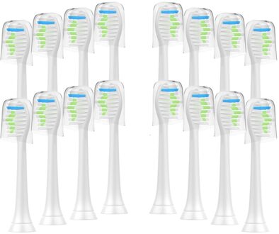 8/12/16/20Pc Tand Opzetborstels Voor HX6511 HX9362 HX6013 HX6063 HX3110 HX3212 HX6231 HX6631 HX6711 HX6721 HX8911 16stk met CAP