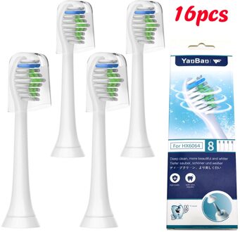 8/12/16/20Pc Tand Opzetborstels Voor HX6511 HX9362 HX6013 HX6063 HX3110 HX3212 HX6231 HX6631 HX6711 HX6721 HX8911 16stk met doos