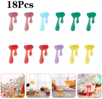 8/12/18/24Pcs Silicone C-Vormige Wijnglas Marker Drinkbeker Identifier Goblet Teken 18stk