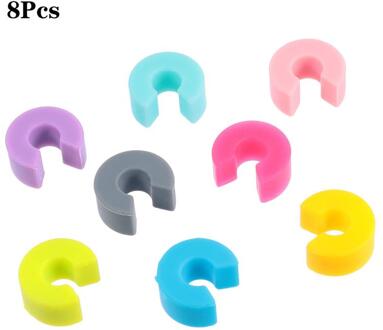 8/12/18/24Pcs Silicone C-Vormige Wijnglas Marker Drinkbeker Identifier Goblet Teken 8stk