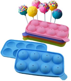 8/12 Gaten Ronde Bal Lollipop Mold Cake Shop Chocolade Mold Heart Cake Pops Maker Candy DIY Mold Tool Met Stokken stijl 2