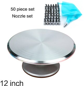 8 12 Inch Cake Rack Craft Draaitafel Platform Taart Draaitafel Roterende Taart Bakken Nozzle Spatel Cake Stand 12 duim-E
