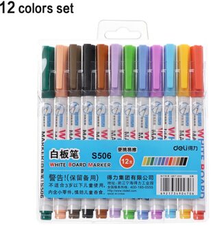 8/12 Kleuren White Board Marker Set School klaslokaal Whiteboard Pen Droog White Board Markers Ingebouwde Gum Student tekenpen